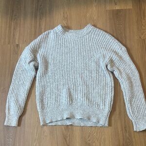 Sonoma Light Gray Ribbed Crewneck Sweater